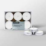 0.4" x 1.5" 12pk Unscented Tealight Candle Set White - Made By Design™