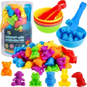 Counting and Sorting Toy Set with Bowls, Animal-Themed STEM Montessori Game for Preschoolers - 1 of 4