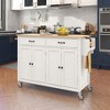 PexFix 54.3 Inch Kitchen Island Cart with Solid Wood Top and Locking Wheels 4 Door Cabinet and Two Drawers & Spice Rack & Towel Rack White - 2 of 4