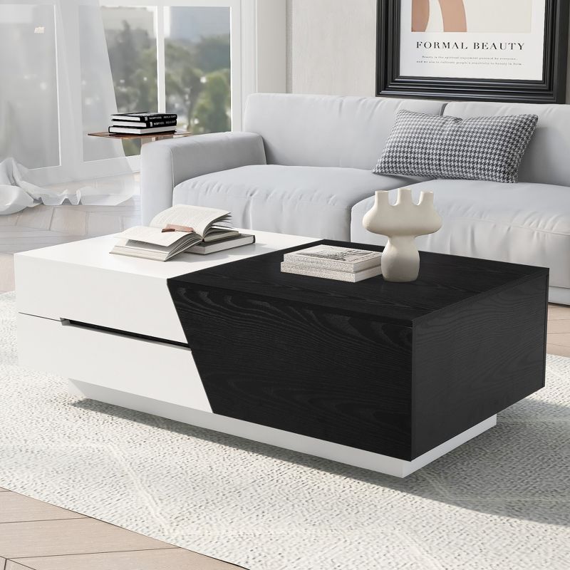 Modern Extendable Sliding Top Coffee Table With Storage - ModernLuxe, 1 of 10