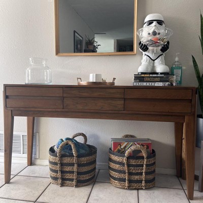 Herriman Wooden Console Table With Drawers Natural - Threshold ...