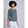 Jones New York Petite 3/4 Sleeve Keyhole Neck Print Top - 2 of 3