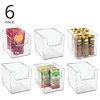 mDesign Kitchen Plastic Storage Organizer Bin with Open Front - 6 Pack - Clear, USA Made - 2 of 4