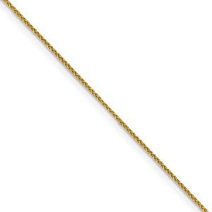Black Bow Jewelry 1mm 18k Yellow Gold Diamond Cut Spiga Chain Necklace - 1 of 4