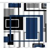 LunaLulinlk hower Curtains for Bathroom,Blue Geometric Shower Curtain with 12 Hooks - 2 of 4