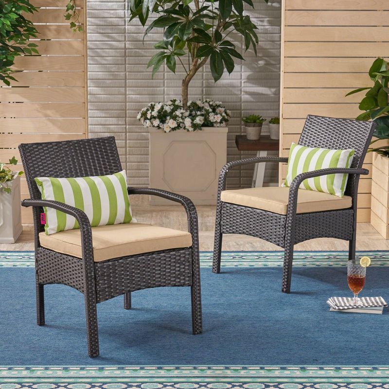 Cordoba 2pk Wicker Club Chairs - Brown - Christopher Knight Home, 3 of 6