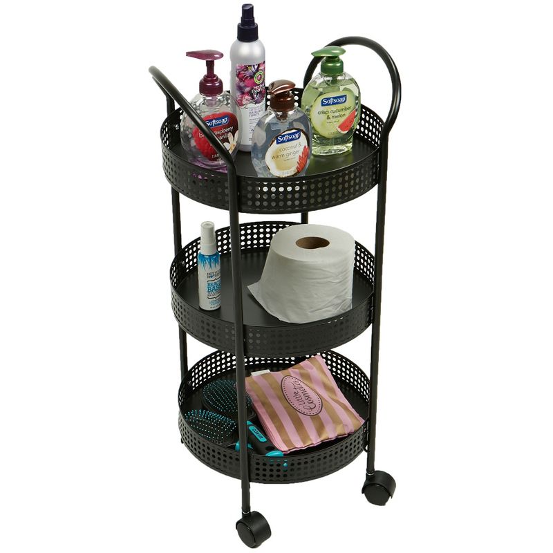Mind Reader 3-Tier Metal Utility Cart Multi-Purpose Storage for Kitchen and Home, 5 of 8