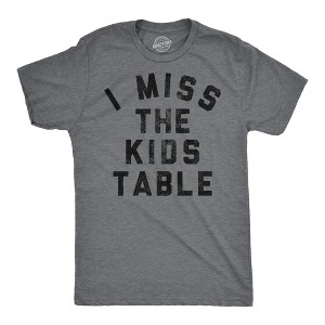 Mens Funny T Shirts I Miss The Kids Table Sarcastic Thanksgiving Dinner Graphic Novelty Tee For Men - Crazy Dog Men's T Shirt - 1 of 4