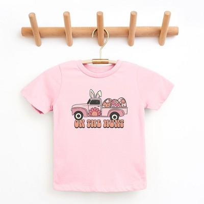 The Juniper Shop On The Hunt Truck Pink Toddler Short Sleeve Tee