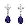 Guili Sterling Silver 14k Gold Plated Blue & White Cluster Dangle Earrings - 2 of 3
