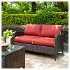 Kiawah Outdoor Wicker Loveseat Sangria - Crosley - 2 of 4