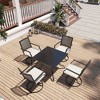 Mondawe Square Steel Outdoor Patio Square Dining Table with Umbrella Hole - 2 of 4