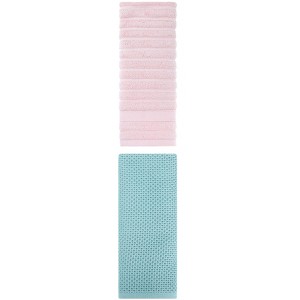 REGALWOVEN Solid Cotton Decorative Hand Towels for Bathroom Hotel and Spa 14" x 30"/13" x 30" 2 Pcs - 1 of 4