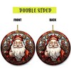 Christmas Ceramic Ornament in Stained Glass Patterns, Santa Claus Christmas Ornaments, Vintage Santa Claus Ornament for Christmas Tree - 3 of 4