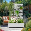 TOAOTBNBO Metal Raised Garden Bed with Geometric Pattern, Outdoor Planter Box with Wheels, Modern Privacy Screen for Climbing Plants - 2 of 4