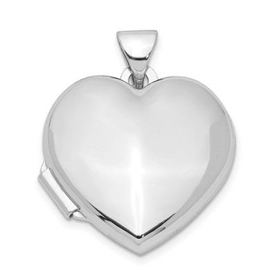 Black Bow Jewelry Sterling Silver 18mm Polished Heart Locket