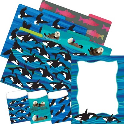 File Folders Organizer Set On-Trend 92 per Set Sea & Sky Whales - Barker Creek