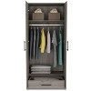SEVOBAL Armoires 71 Inch Armoire with Two Shelves Double Doors Metal Rod and One Drawer for Bedroom Storage, Gray, 31.5"*19.7"*71.1" - 2 of 4