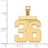 Black Bow Jewelry 14k Yellow Gold, Athletic Collection, Large Polished Number 36 Pendant - 2 of 3