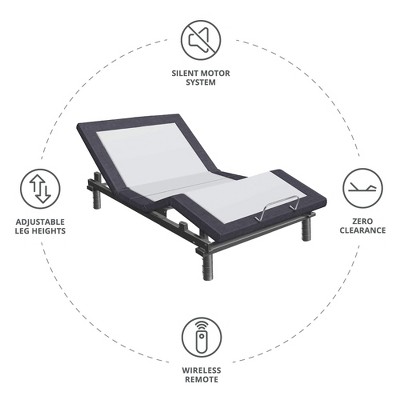 Twin Extra Long Adjustable Metal Frame Upholstered Bed Base