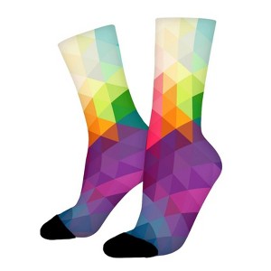 Abstract Color Women Printed Crew Socks Funny Funky Socks Soft Polyester Novelty Gifts for Artists Men - 1 of 1