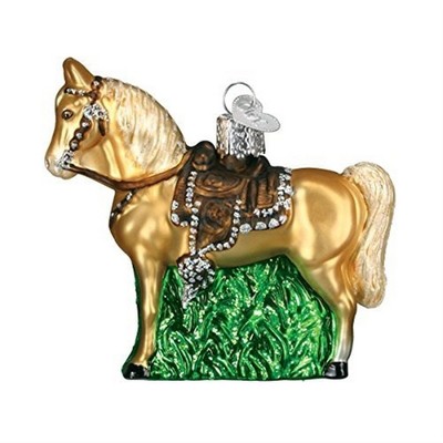 Old World Christmas Glass Blown Ornament For Christmas Tree, Western Horse