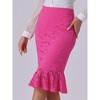 Allegra K Women's Elegant Vintage Fishtail Lace Stretch Office Bodycon Pencil Skirt - 2 of 4