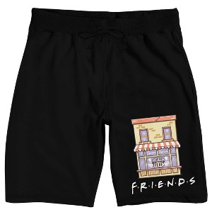 Friends TV Series Central Perk Men's Black Graphic Sleep Shorts - 1 of 4