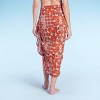 Women's Side-Tie Cover Up Sarong - Shade & Shore™ Brown Patchwork One Size: Cotton Gauze, Sheer, Classic Pattern - 2 of 3