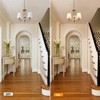 PAKOKULA Modern 3-Light Gold Farmhouse Branch Chandelier with White Linear Fabric Shade - 3 of 4