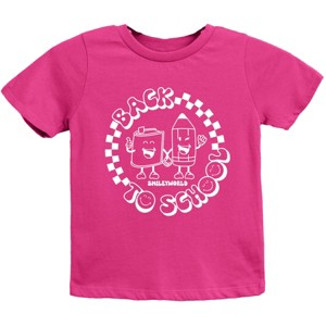 The Juniper Shop SmileyWorld Back To School Checkered Circle  Youth Short Sleeve Tee - 1 of 4