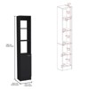 SEVOBAL Bathroom Storage Cabinets with One Door and Six Shelves for Bathroom Organization, Black, 46"*19"*5" - 3 of 4