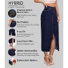 Women's Stretch Denim Maxi Skirt - Long for Office & Casual Wear Indigo - 2 of 4