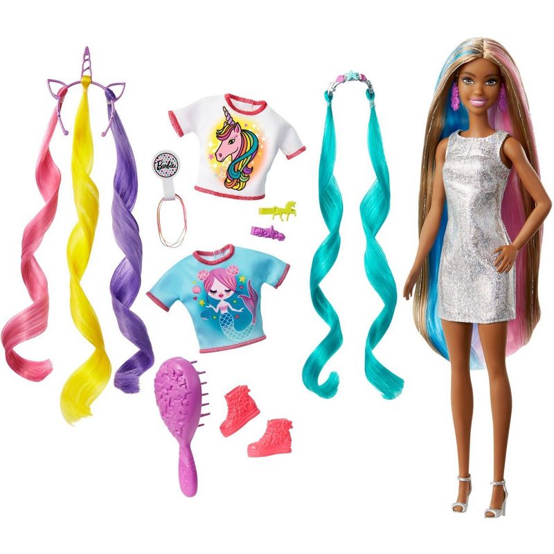 Barbie Fantasy Hair Doll - Mermaid and Unicorn Looks, 1 of 7