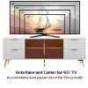 ORRD Modern Geometric TV Stand, White Media Console with 4 Drawers, Aluminum Frame & Tempered Glass Doors, 59.9" - 3 of 4