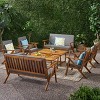 GDFStudio Manarola Outdoor Acacia Wood 8 Seater Chat Set, Teak/Dark Gray - 2 of 4