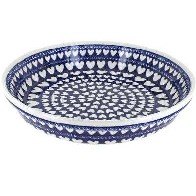 Blue Rose Polish Pottery Valentina Pie Plate