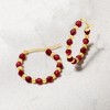 Ross-Simons 4.90 ct. t.w. Ruby Bead Hoop Earrings in 14kt Yellow Gold - 3 of 4