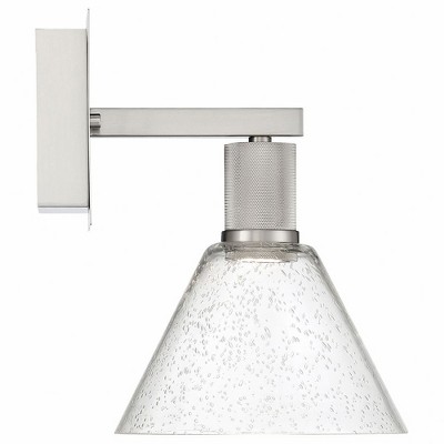 Martini Glass Inspired Dimmable Steel Sconce in Brushed Steel