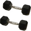 Amber Fight Gear Barbell Rubber encased Hex Dumbbell Weights with Metal Handles for Strength Training, Full Body Workout. Sold as a Pairs - 4 of 4