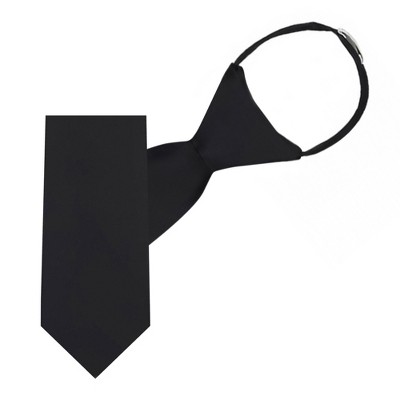 Jacob Alexander Young Boys' 11" Solid Color Pre-Tied Zipper Neck Tie - image 2