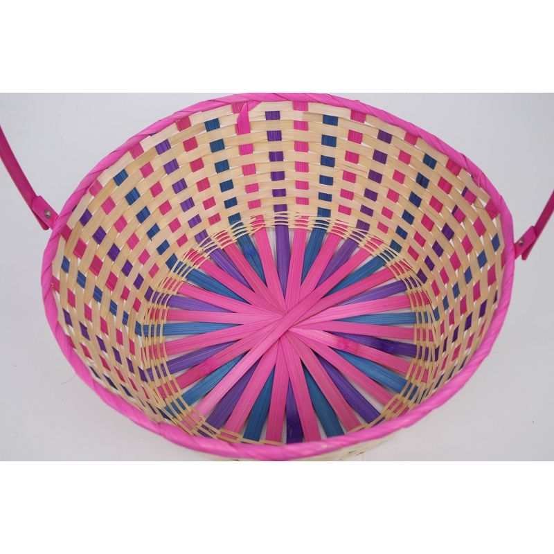 15&#34; Bamboo Easter Basket Warm Colorway Pink and Purple Mix - Spritz&#8482;, 2 of 4