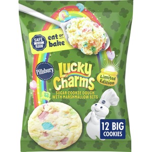 Pillsbury Ready-to-Bake Lucky Charms Sugar Cookie Dough - 14oz/12ct - 1 of 4