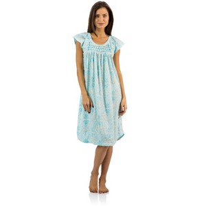 Casual Nights Women's Lace Short Sleeve Nightgown - 1 of 3