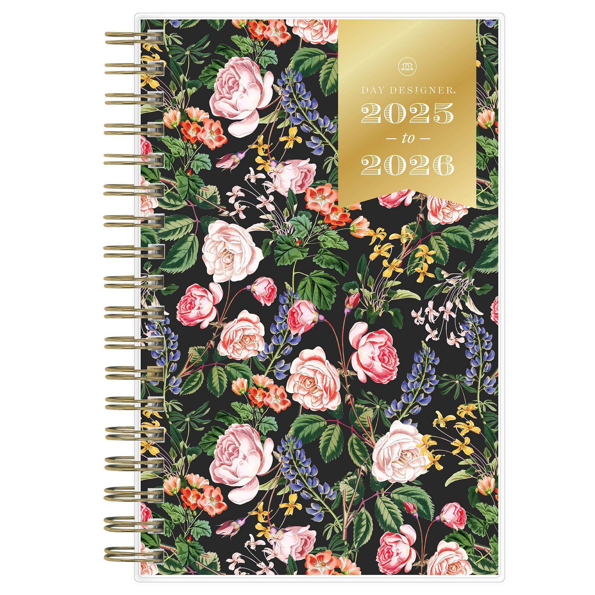 Day Designer 3.625"x6.125" 2025-2026 Weekly / Monthly Wirebound Planner Clear Cover Ophelia Floral