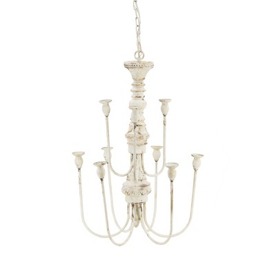 8-Light Candle Style Chandelier Antique Gold - A&B Home