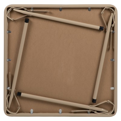 Tan Metal Foldable Kids Table with Powder Coated Finish