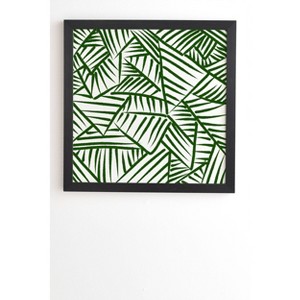 Nadiamlopez Linear 5 Framed Wall Canvas Black/Green - Deny Designs - 1 of 4