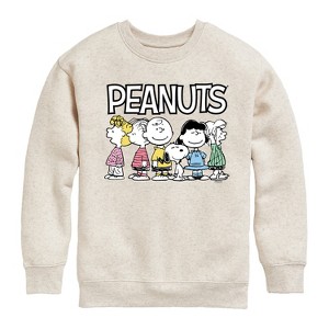 Boys' - Peanuts - Peanuts Crew Graphic Long Sleeve Fleece Sweatshirt - 1 of 4