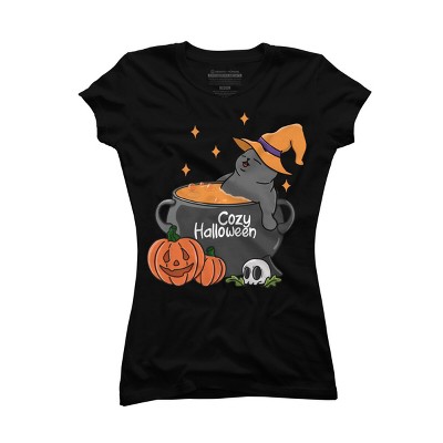 Junior's Design By Humans Cozy Halloween By kimprut T-Shirt